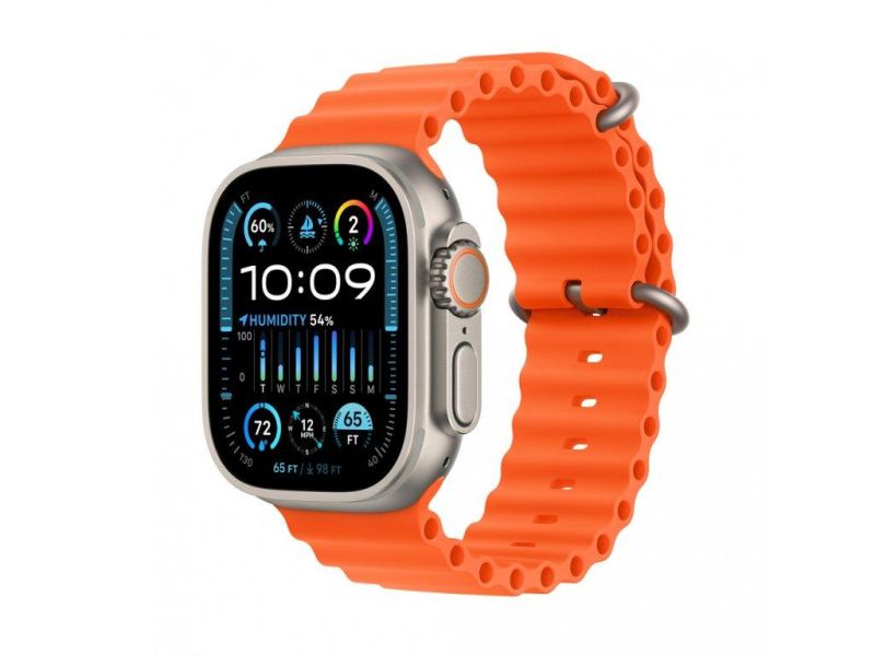 Apple Watch Ultra 2 GPS + Cellular, 49mm Titanium Case with Orange Ocean Band 2